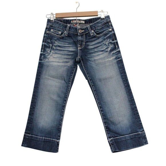 BKE Madison Capri Size 25 Denim Western Rodeo Southwestern Festival Embroidered - Picture 1 of 14